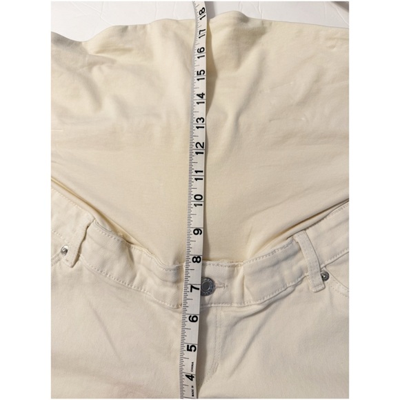 H&M Mama Off-White Maternity Slim Ankle Jeans Size Large - Picture 9 of 11